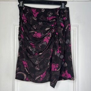 NWT IRO Paris FIDI Skirt Mini Black Pink Abstract Women's Size 34 F US 2 XS $335